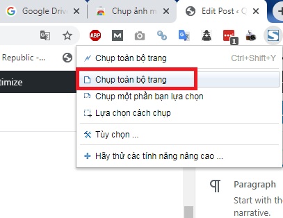 Cách chụp ảnh toàn bộ trang web trên Google Chrome Firefox